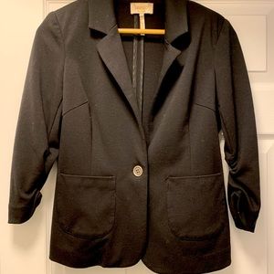 Ruched sleeve womens blazer